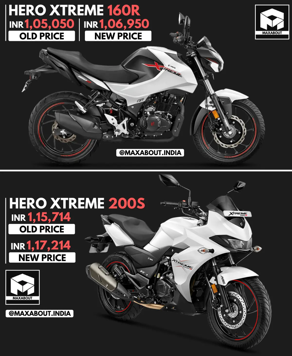 Hero Xtreme 160R & Xtreme 200S Price Increased