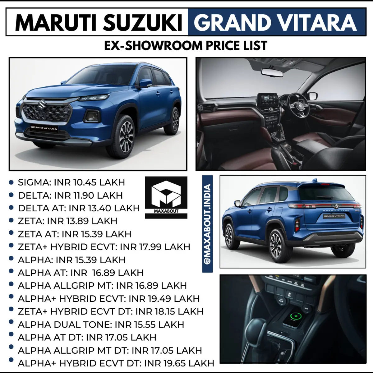 Maruti Suzuki Grand Vitara Price List in India