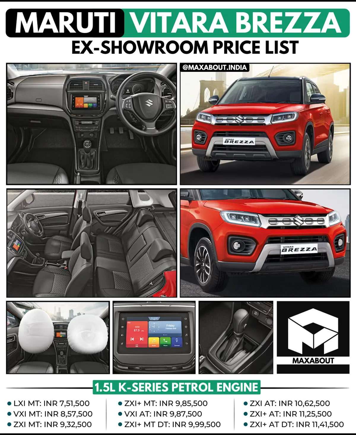 Latest Maruti Vitara Brezza Price List (April 2021)
