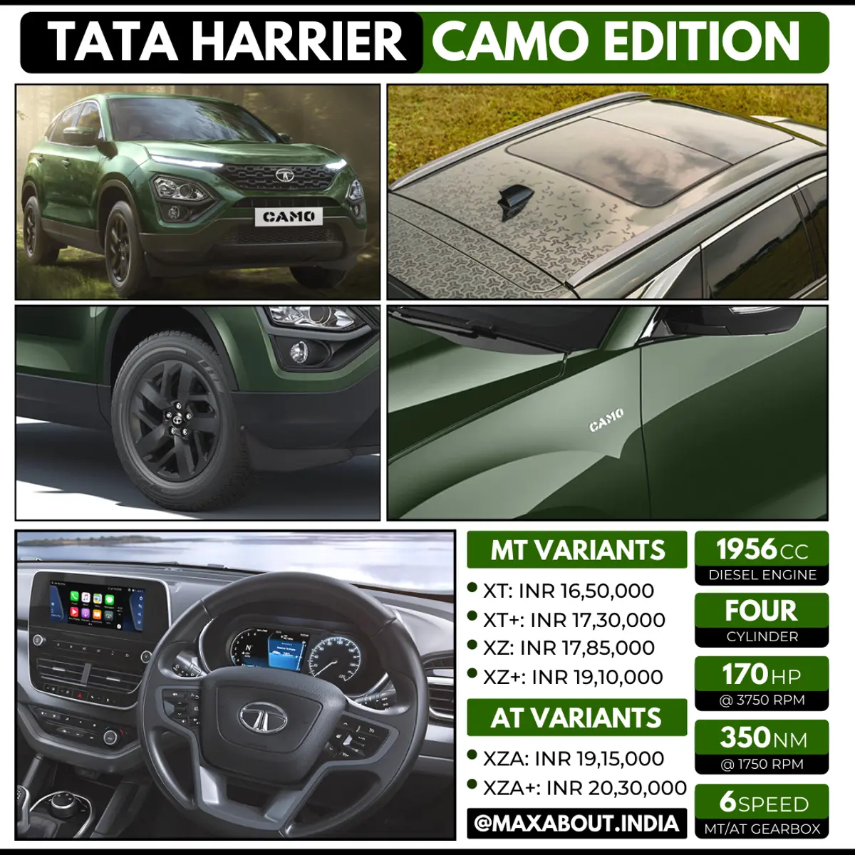 Tata Harrier Camo Edition Key Specs and Price List