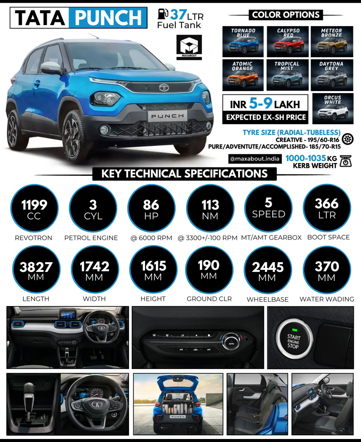 Tata Punch Key Specifications & Expected Price