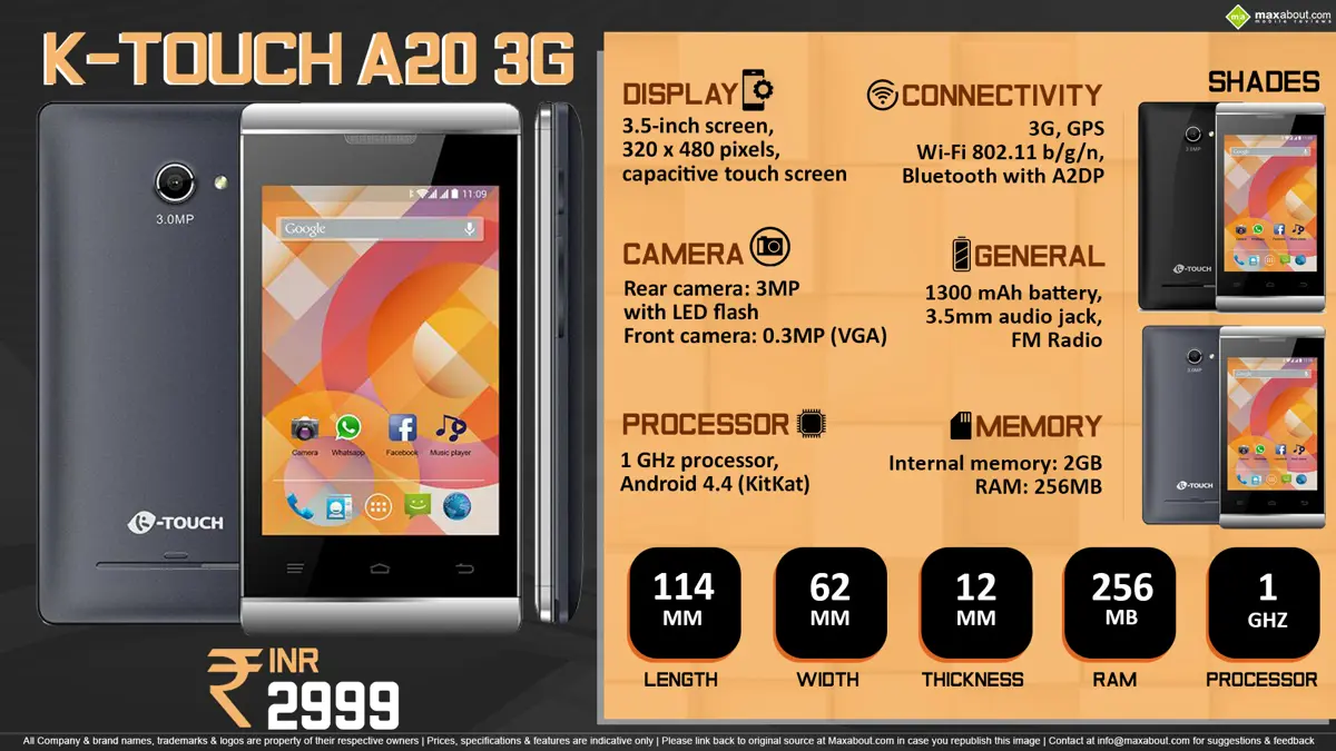 Quick Facts - K-Touch A20 3G