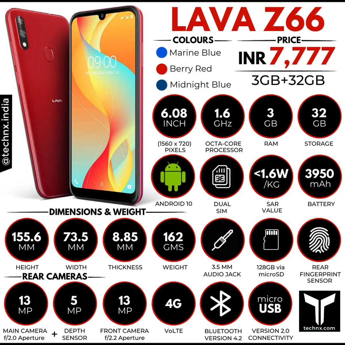 Lava Z66 Infographic