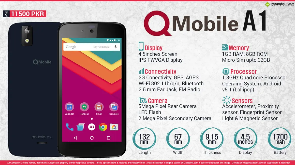 Quick Facts - QMobile A1 Android One