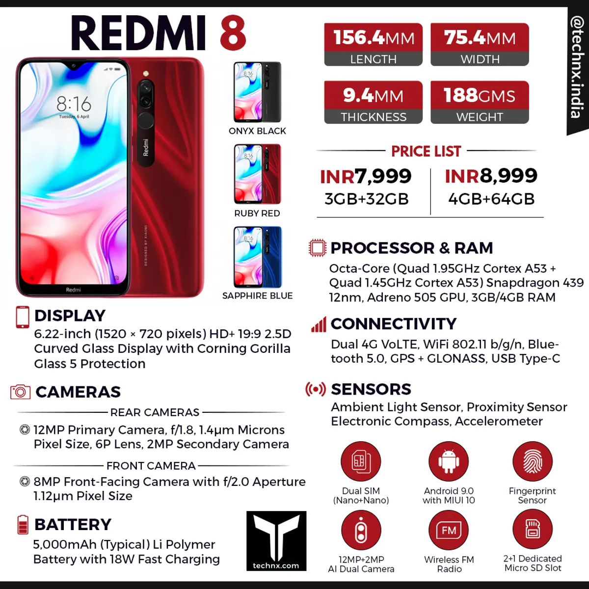 Redmi 8 Infographic