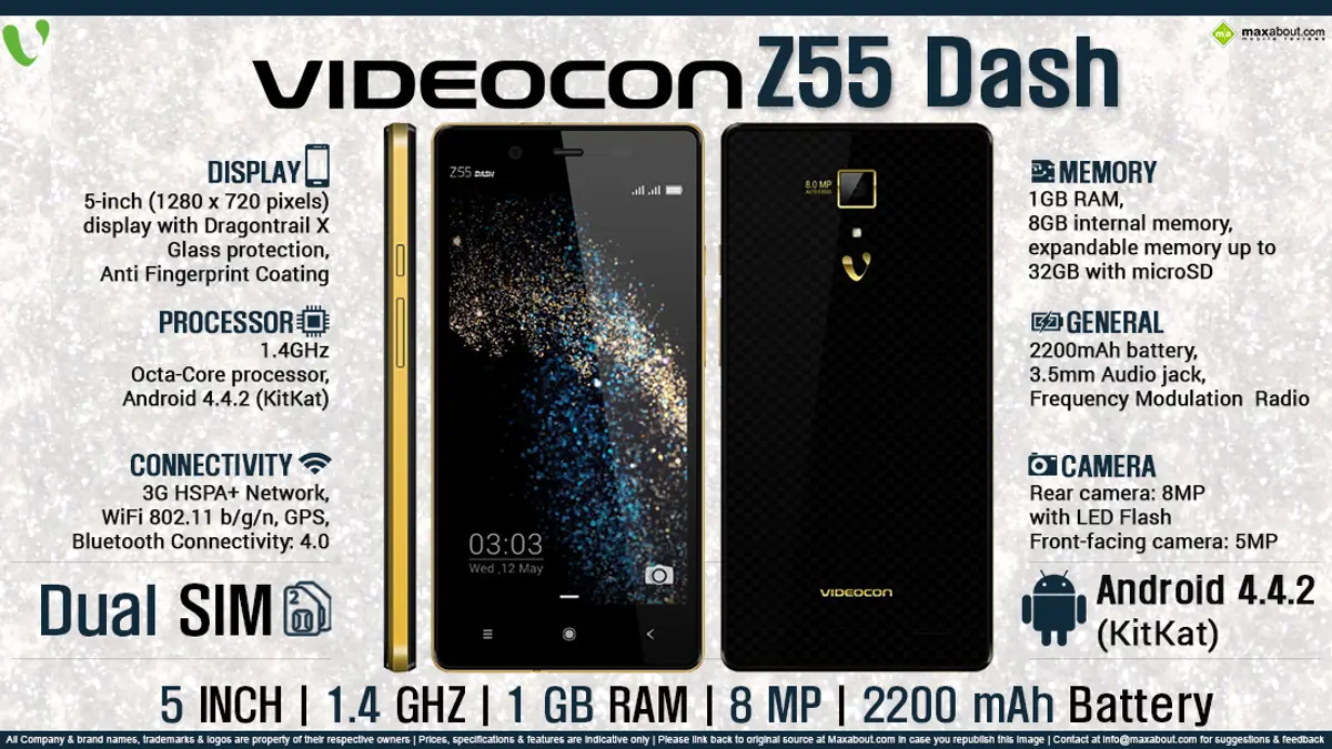 Quick Facts - Videocon-Z55-Dash