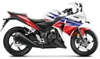 Honda CBR250R Side View 'Pearl White/Blue/Red' image