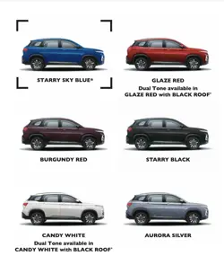 New MG Hector Plus 6-Seater Colour Options