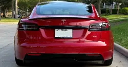 New Tesla Model S Plaid Rear View