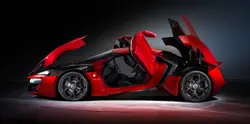 Futuristic Supercar in Red