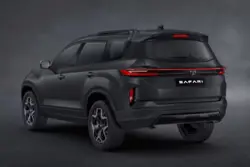 Tata Safari Stealth Edition Rear 3-Quarter View