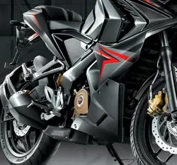 Bajaj Pulsar RS200 'Fear the Black' Edition Close-up Shot