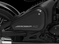 Jawa 42 Bobber Black Mirror Close-Up Shot