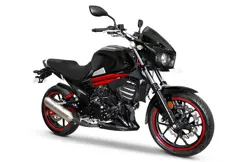 Mahindra Mojo 300 Garnet Black Front 3-Quarter View