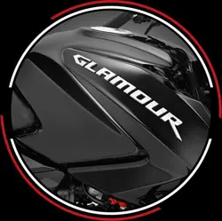 New Hero Glamour Black And Accent Fuel Tank