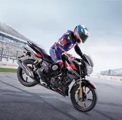 New TVS Apache RTR 180 2V Action Shot
