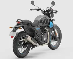 RE Scram 411 Graphite Blue Rear 3-Quarter View