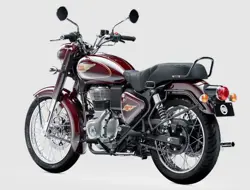 Royal Enfield Bullet 350 Standard Maroon Rear 3-Quarter View