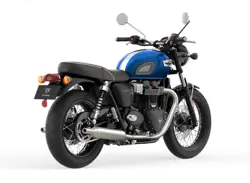 Triumph Bonneville T100 Chrome Edition Rear 3-Quarter View