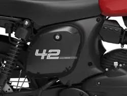 Jawa 42 Voyager Red Closeup Shot