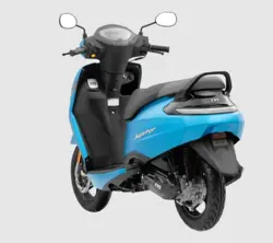 TVS Jupiter 110 SmartXonnect Disc Rear 3-Quarter View