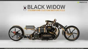 Black Widow Steampunk Custom Motorcycle