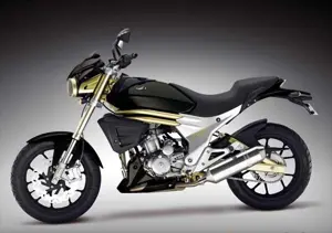 2014 New Mahindra Mojo Side View 'Gold/Silver/Black'