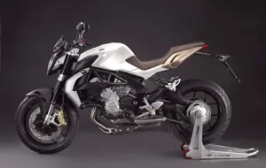 MV Agusta Brutale 675 Side View 'White/Matt Gold'