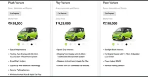 MG Comet EV Price List