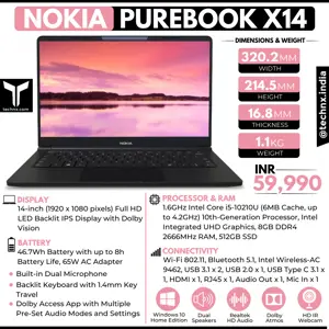 Nokia PureBook X14 Launched in India @ INR 59,990