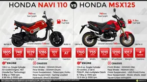 Honda Navi 110 vs. Honda MSX125