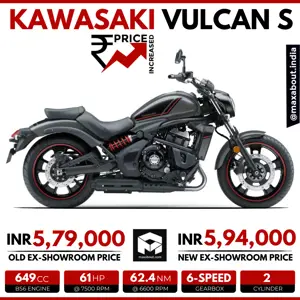 Kawasaki Vulcan S Price Increased by INR 15,000 in India