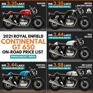 2021 Royal Enfield Continental GT 650 On-Road Price List