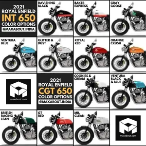 MY2021 Royal Enfield INT 650 and CGT 650 Colour Options Leaked