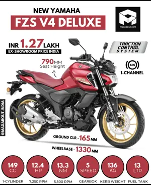 Yamaha FZS V4 Deluxe Key Specs and Price in India
