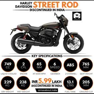 Harley-Davidson Street Rod Discontinued in India