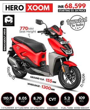 Hero XOOM 110 Key Specs and Starting Ex-Showroom Price in Delhi