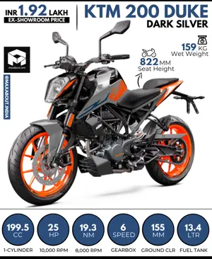 KTM 200 Duke Gets New Dark Silver Colour in India