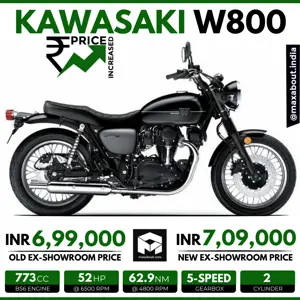 Kawasaki W800 Price Increased by INR 10,000 in India