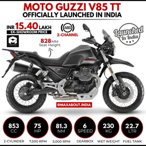Moto Guzzi V85 TT Key Specs & Price in India