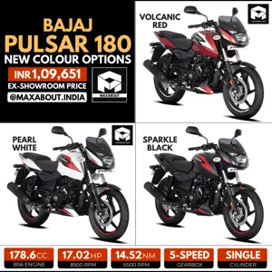 Bajaj Pulsar 180 Gets 3 New Colours in India