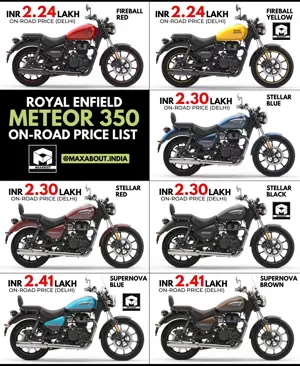 Latest Royal Enfield Meteor 350 On-Road Price List