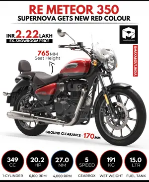 Royal Enfield Meteor 350 Supernova Gets New Red Colour Option