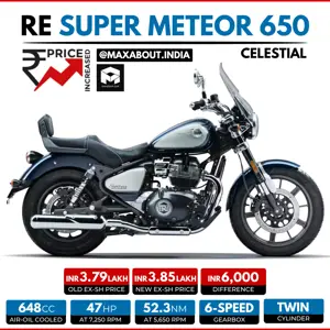 Royal Enfield Super Meteor 650 Celestial Price Increased by Rs 6,000 in India