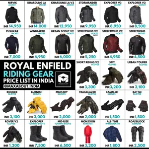 Royal Enfield Riding Gear Official Price List
