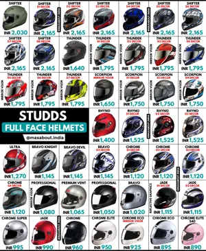 Studds Full-Face Helmets Price List in India