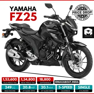 Yamaha FZ25 Price Dropped by INR 18,800 in India