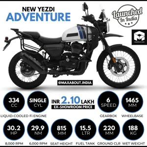 Yezdi Adventure Motorcycle - Quick Infographic