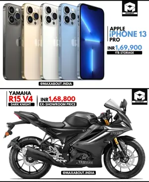 Apple iPhone 13 Pro 1TB or Yamaha R15 V4 Dark Knight?