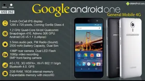 Quick Facts - General Mobile Android One 4G